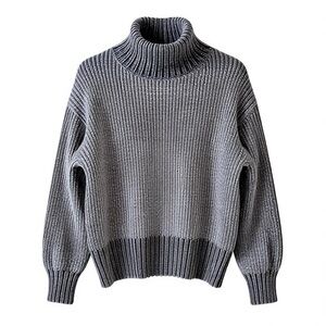 Cynthia Rowley Charcoal Ribbed Turtleneck Sweater